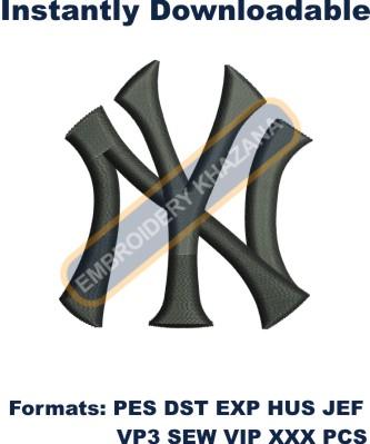 New york yankees 3d puff embroidery design